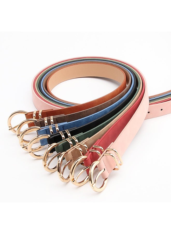 Fashion Boutique Sheepskin Belt Women Casual Jeans Khaki