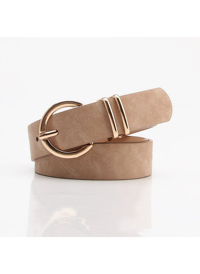 Fashion Boutique Sheepskin Belt Women Casual Jeans Khaki