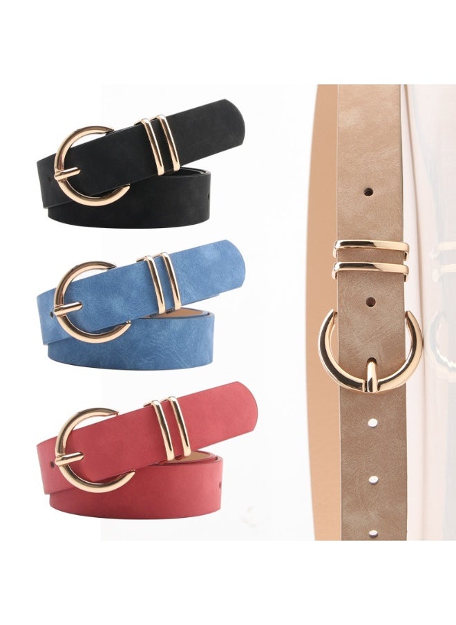 Fashion Boutique Sheepskin Belt Women Casual Jeans Khaki
