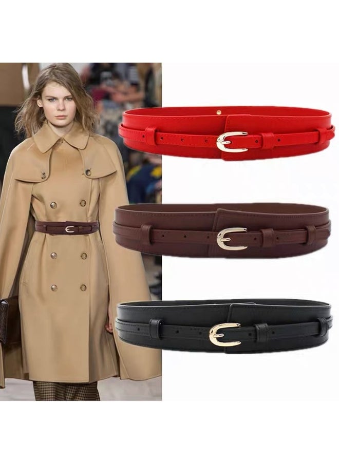 Fashion Belt for Women Dress Coat Sweater Black