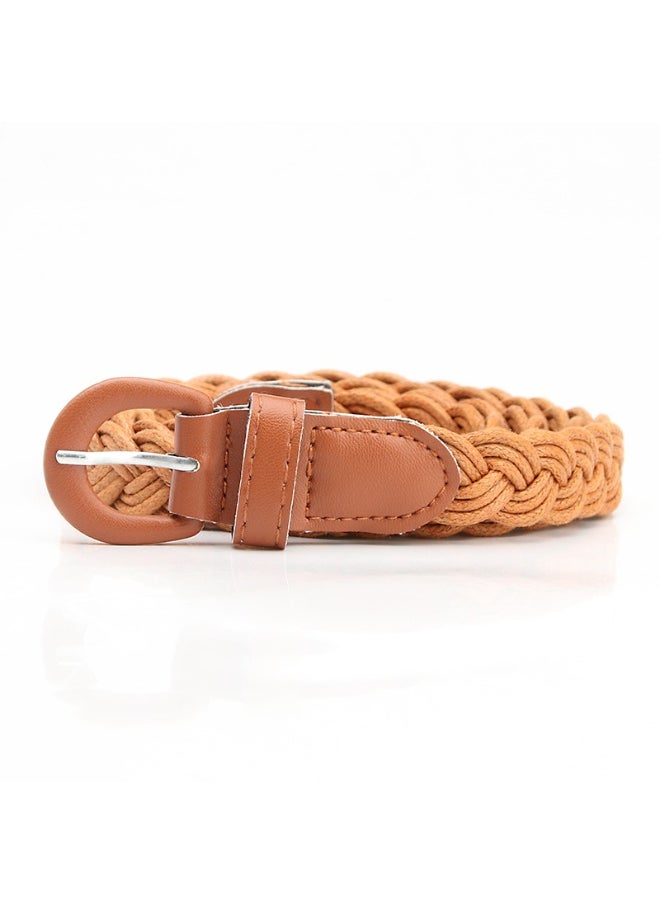 PU Iron Buckle Fashion Versatile Belt CAMEL