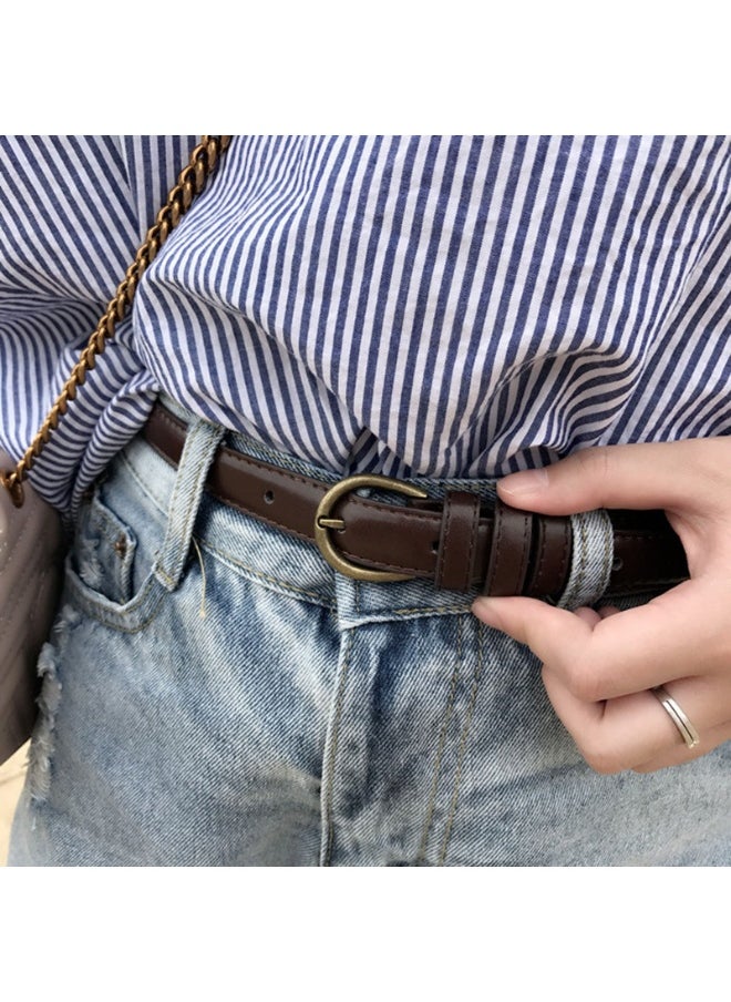 Korean Style Retro Leather Belt for Women Black