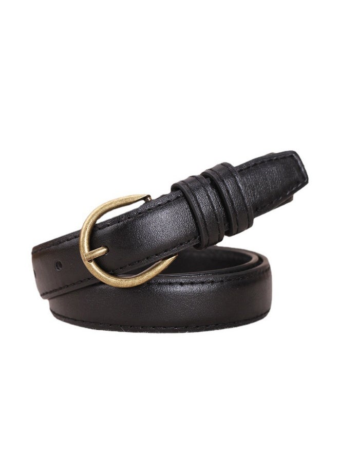 Korean Style Retro Leather Belt for Women Black