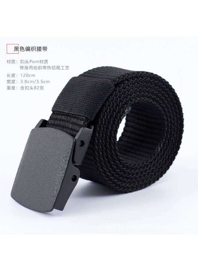 38mm Tactical Nylon Belt with Automatic Buckle 3.8 Black
