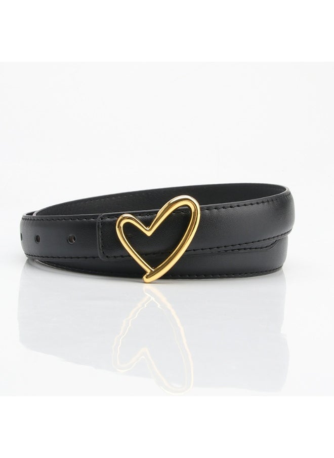Heart Buckle Fashion Womens Waist Belt Coffee