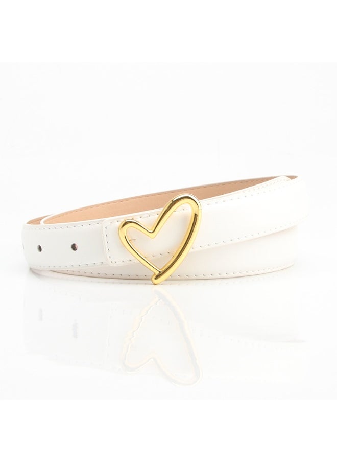Heart Buckle Fashion Womens Waist Belt Coffee