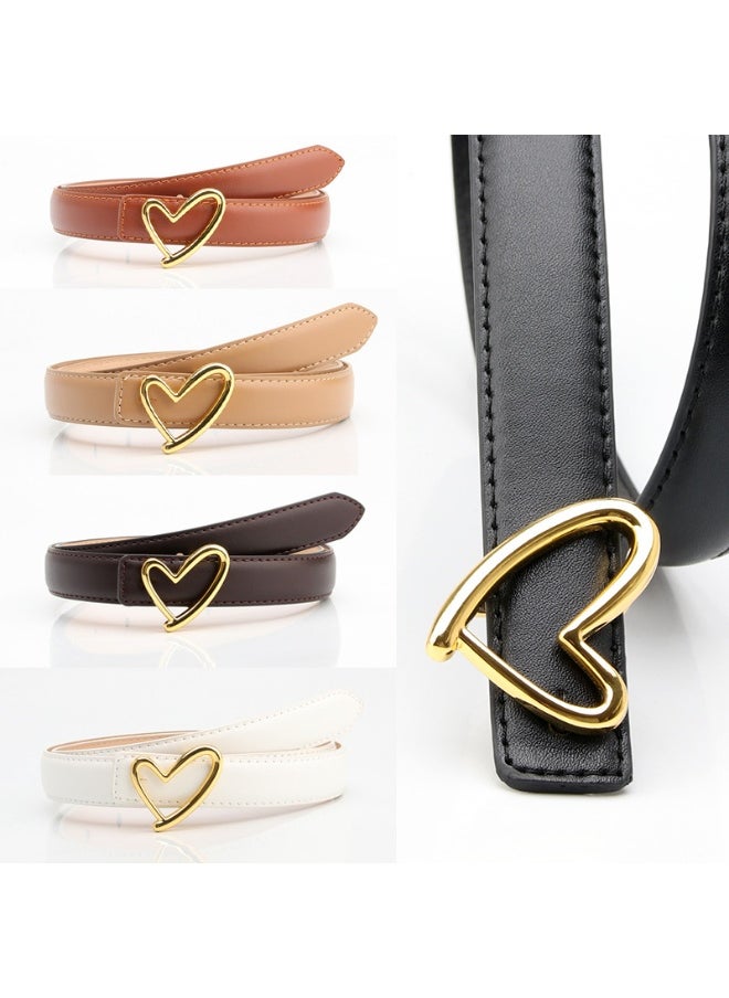 Heart Buckle Fashion Womens Waist Belt Coffee