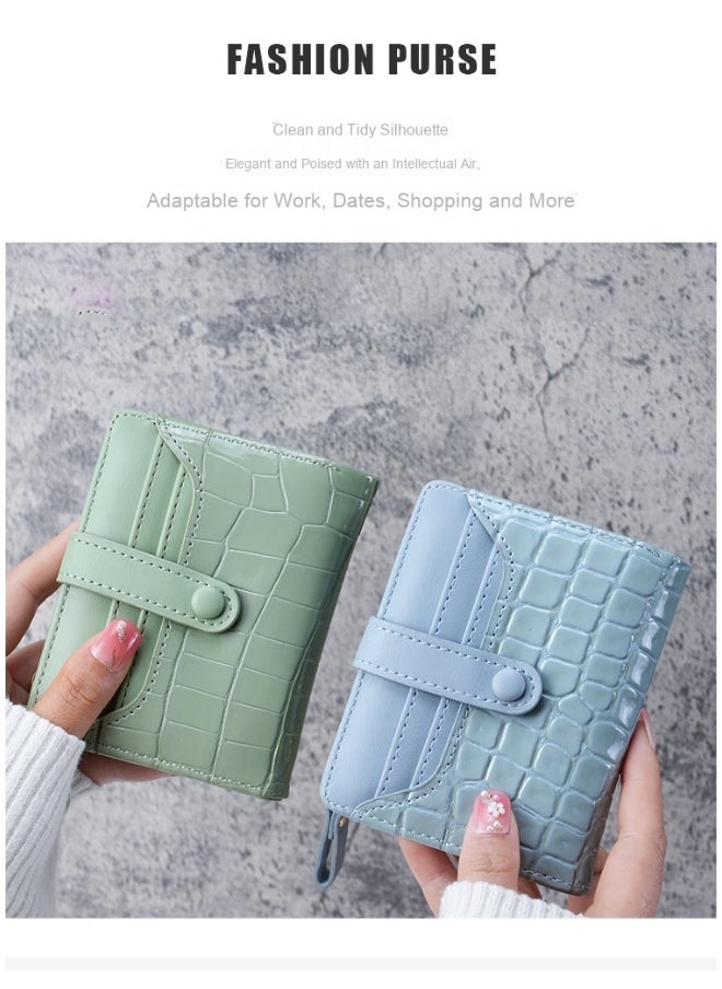 New Women's Stone Alligator Purse Buckle Short Korean Card Bag Zipper Multi-card Coin Purse Wallet