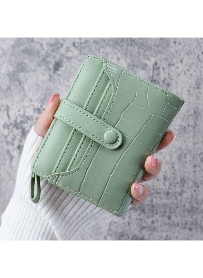 New Women's Stone Alligator Purse Buckle Short Korean Card Bag Zipper Multi-card Coin Purse Wallet