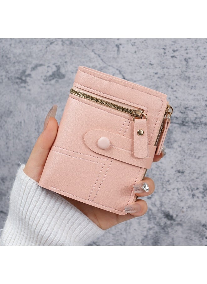 Ladies Purse Wallet PU Leather Short Women Wallet Card Holder Organiser Wallet Wristlet Clutch Wallet with Zipper Pocket Coin Purse Phone Wallet