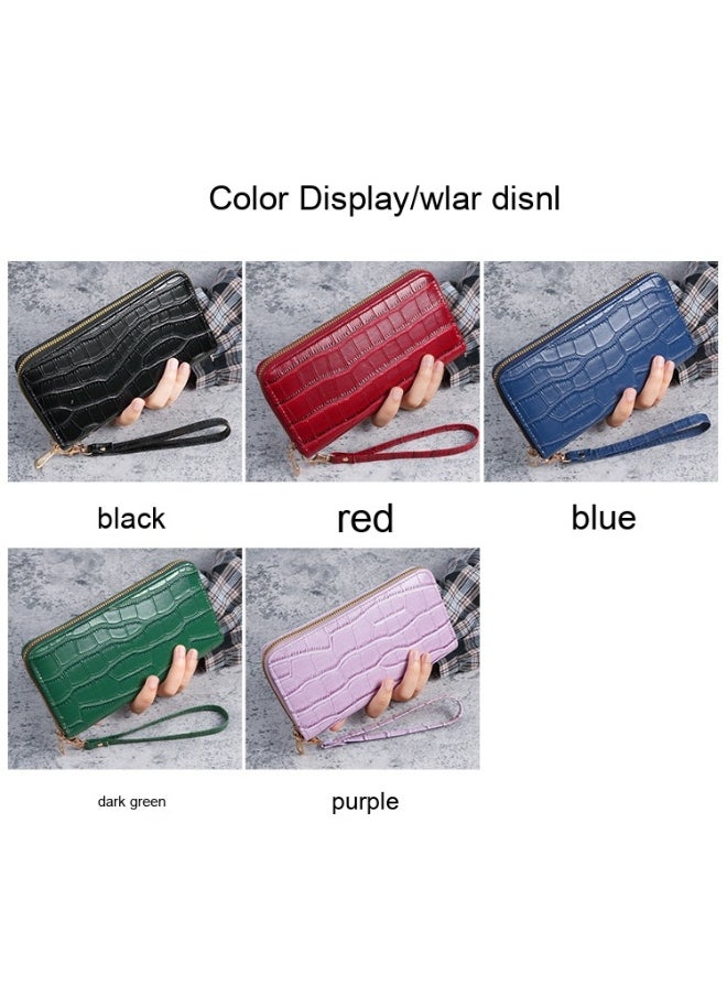 New Crocodile Pattern Small Fragrant PU Leathe Hand Bag Card Bag Multi-Functional Zipper Bag Advanced Purse Wallet