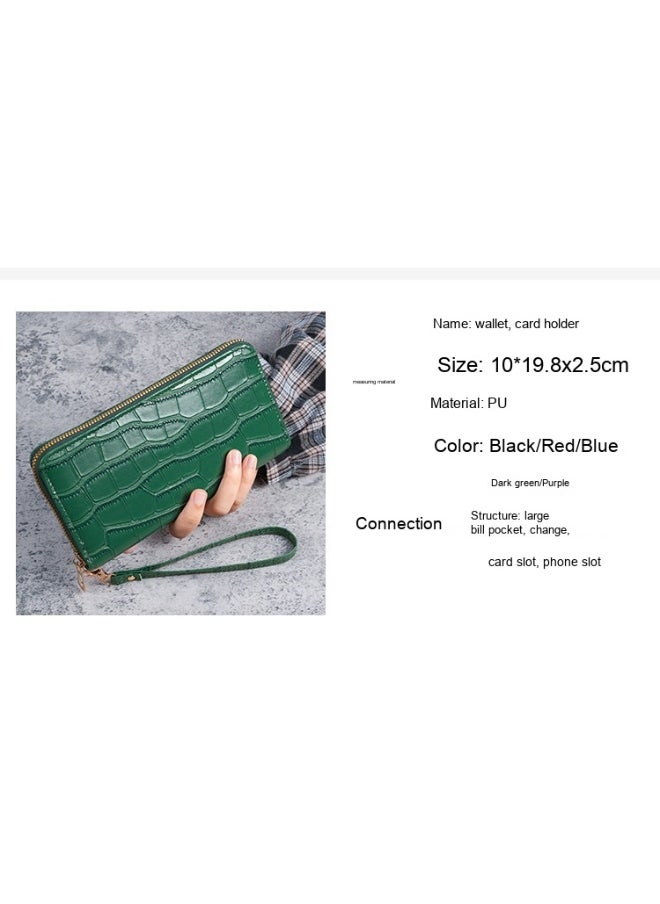 New Crocodile Pattern Small Fragrant PU Leathe Hand Bag Card Bag Multi-Functional Zipper Bag Advanced Purse Wallet