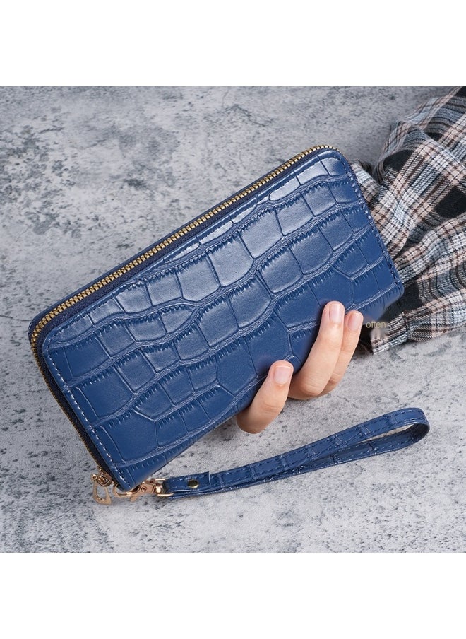 New Crocodile Pattern Small Fragrant PU Leathe Hand Bag Card Bag Multi-Functional Zipper Bag Advanced Purse Wallet