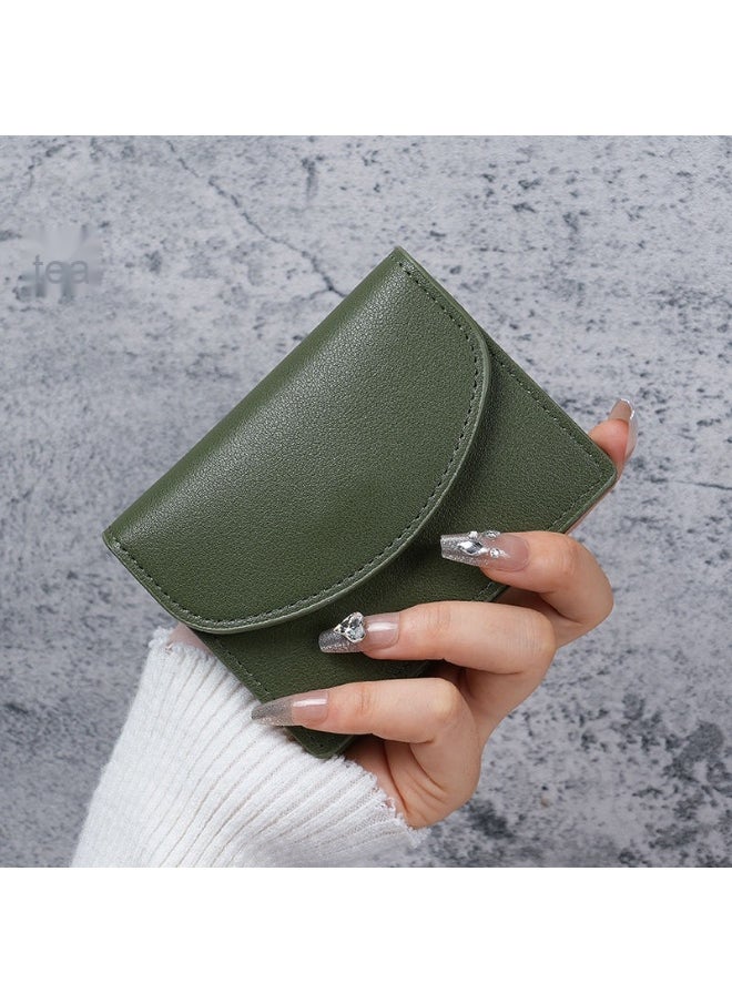 Korean ins Short Card Bag Portable Small Solid Color Simple Girl's new PU Leather Certificate Purse Wallet