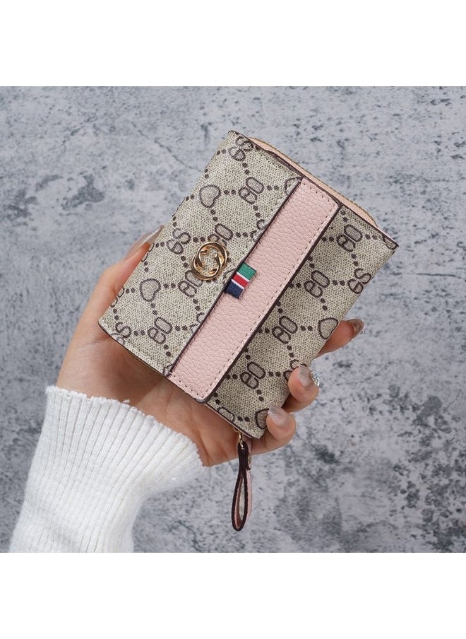 New Short Printed Multi-card Student Purse Ladies Large Capacity Organ Card Coin Purse Wallet All-in-one Bag