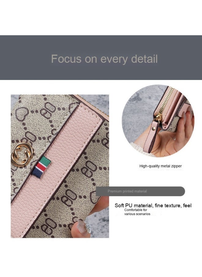 New Short Printed Multi-card Student Purse Ladies Large Capacity Organ Card Coin Purse Wallet All-in-one Bag