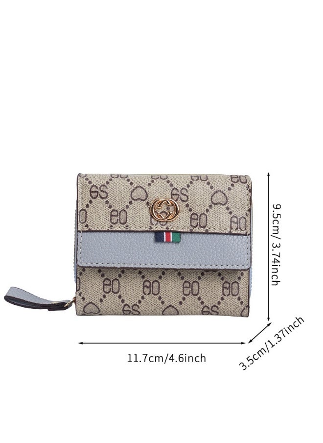 New Short Printed Multi-card Student Purse Ladies Large Capacity Organ Card Coin Purse Wallet All-in-one Bag