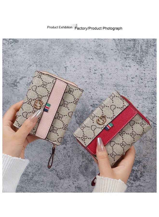 New Short Printed Multi-card Student Purse Ladies Large Capacity Organ Card Coin Purse Wallet All-in-one Bag