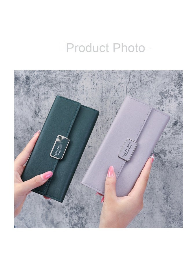 Ladies Purse Wallet PU Leather Long Women Wallet Card Holder Organiser Wallet Wristlet Clutch Wallet with Zipper Pocket Coin Purse Phone Wallet