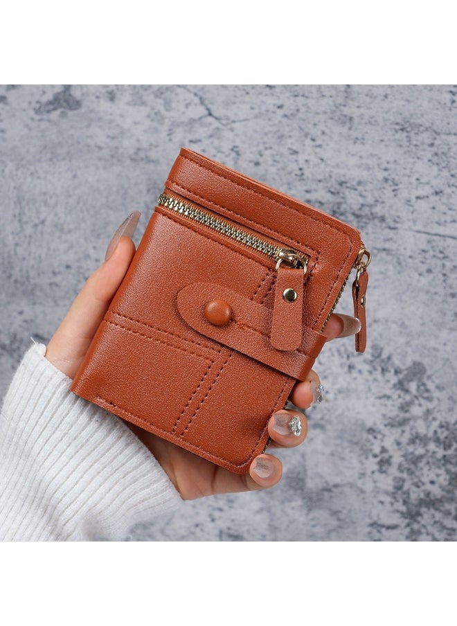 Ladies Purse Wallet PU Leather Short Women Wallet Card Holder Organiser Wallet Wristlet Clutch Wallet with Zipper Pocket Coin Purse Phone Wallet