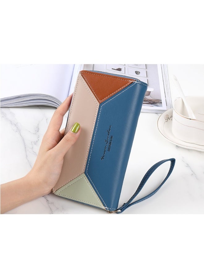 Ladies Purse Wallet PU Leather Long Women Wallet Card Holder Organiser Wallet Wristlet Clutch Wallet with Zipper Pocket Coin Purse Phone Wallet
