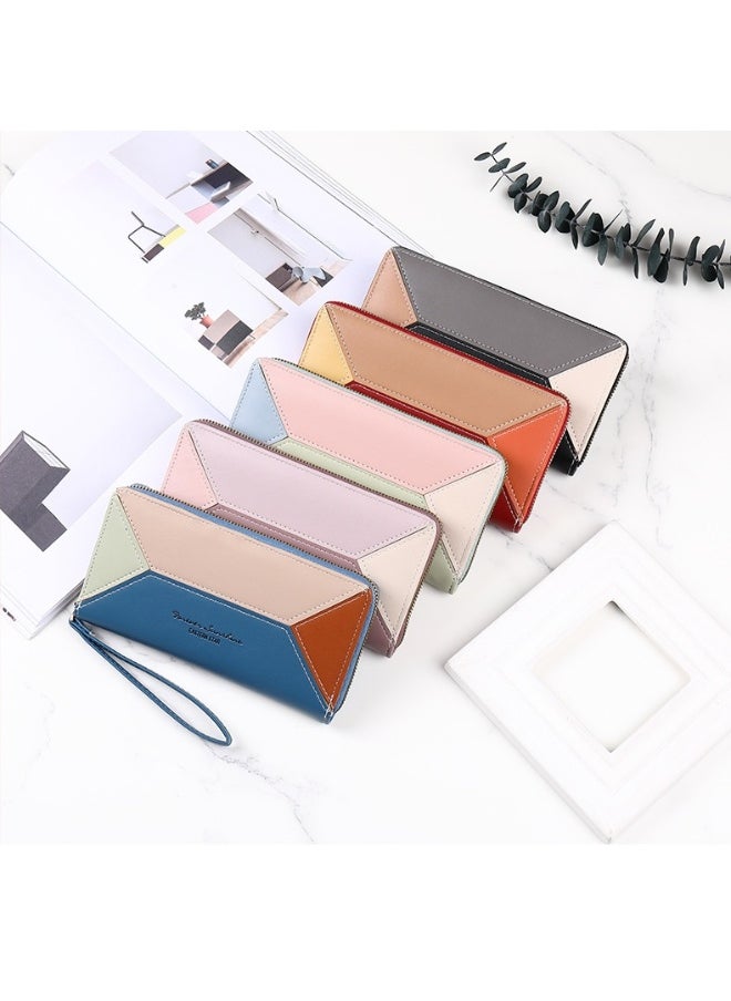 Ladies Purse Wallet PU Leather Long Women Wallet Card Holder Organiser Wallet Wristlet Clutch Wallet with Zipper Pocket Coin Purse Phone Wallet