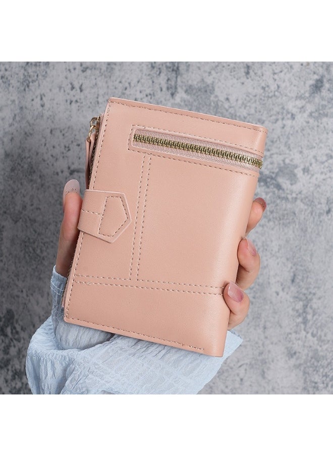 New Women's Purse PU Leather Short Zipper Purse Three Fold Wallet Card Holder Organiser