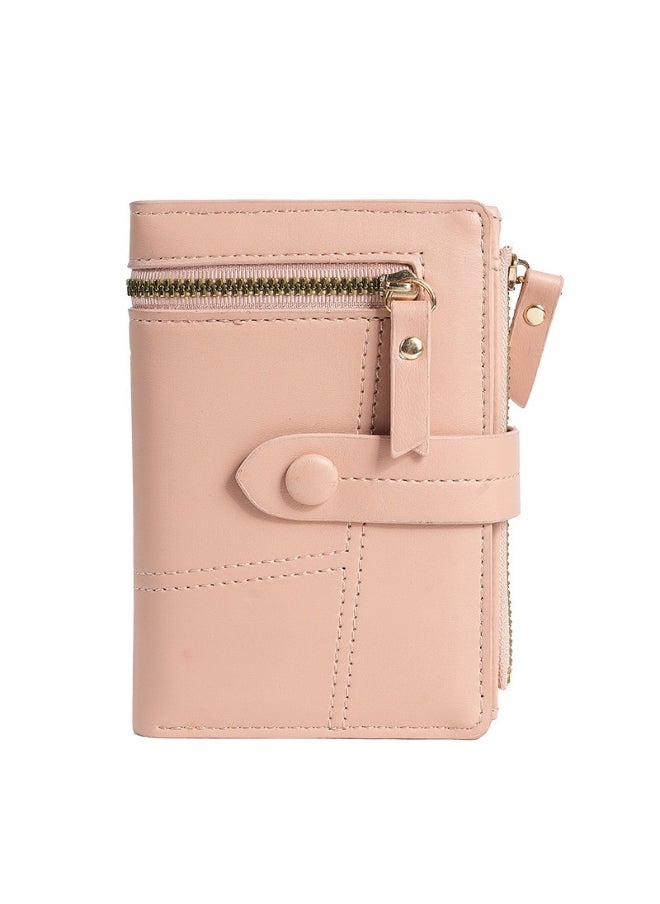 New Women's Purse PU Leather Short Zipper Purse Three Fold Wallet Card Holder Organiser