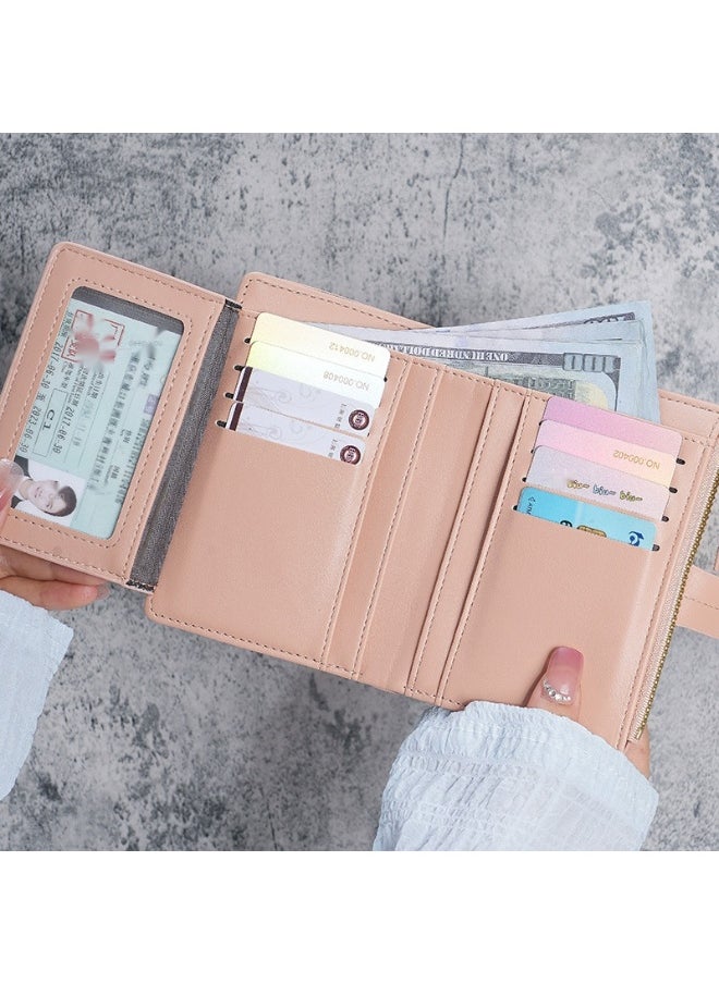 New Women's Purse PU Leather Short Zipper Purse Three Fold Wallet Card Holder Organiser