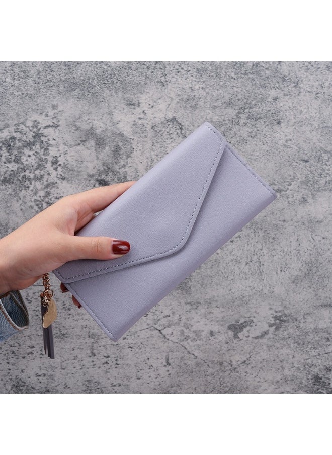 Ladies Purse Wallet PU Leather Long Women Wallet Card Holder Organiser Wallet Wristlet Clutch Wallet with Zipper Pocket Coin Purse Phone Wallet with Tassel and Pendant