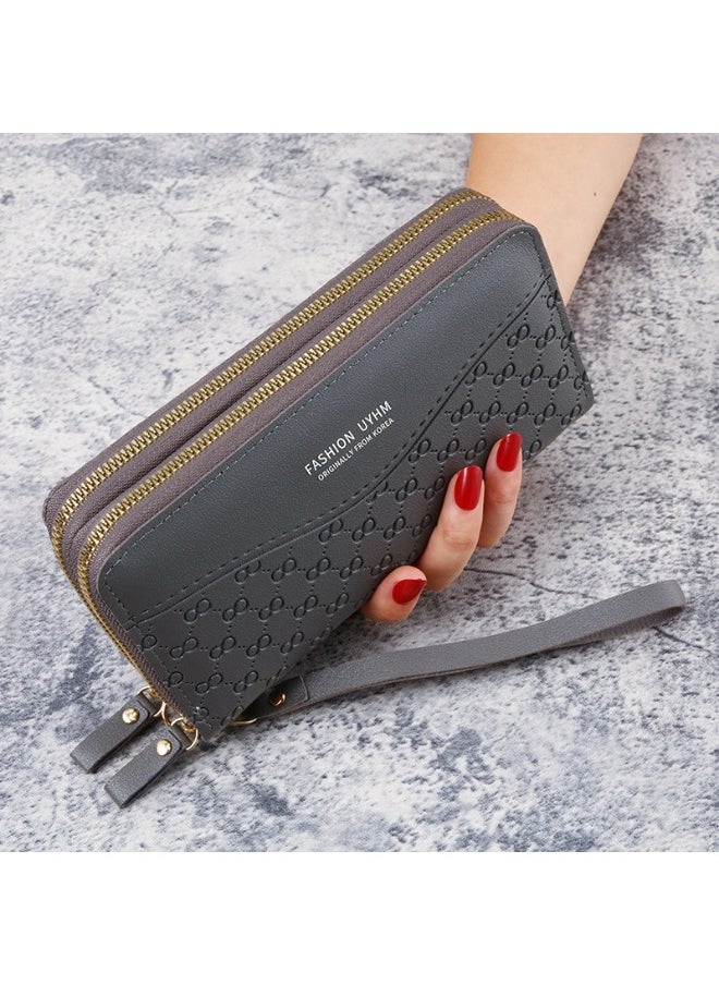Ladies Purse Wallet PU Leather Long Women Wallet Card Holder Organiser Wallet Wristlet Clutch Wallet with Zipper Pocket Coin Purse Phone Wallet with Pendant