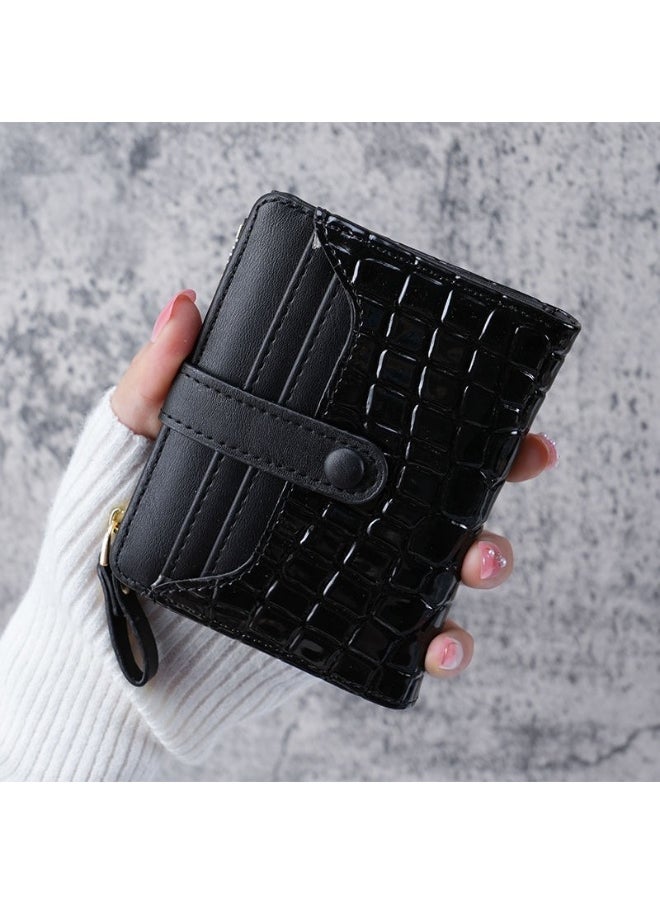 New Women's Stone Alligator Purse Buckle Short Korean Card Bag Zipper Multi-card Coin Purse Wallet