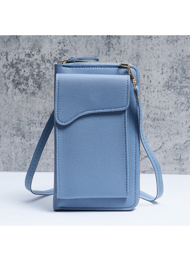 New Fashion Korean Single Shoulder Crossbody Bag Large Capacity Women's Long Purse Solid Color Purse Phone Wallet