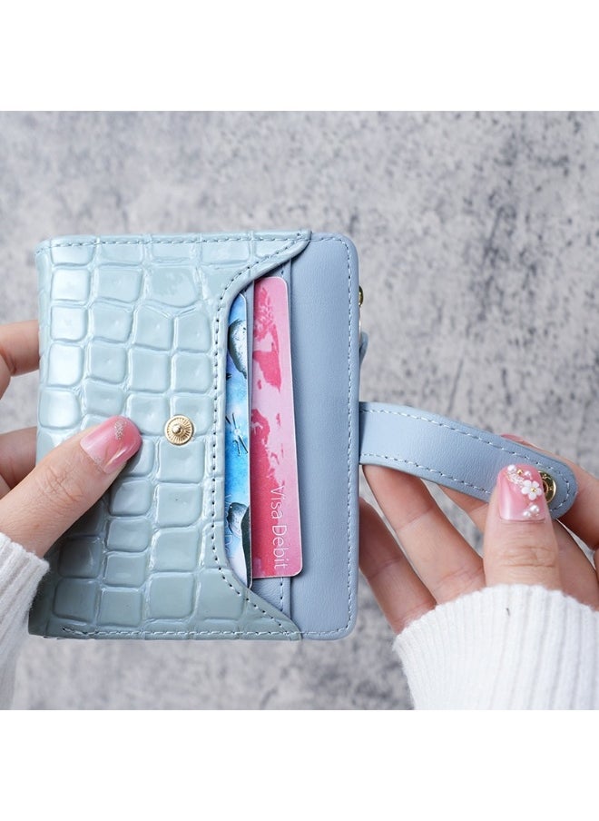 New Women's Stone Alligator Purse Buckle Short Korean Card Bag Zipper Multi-card Coin Purse Wallet