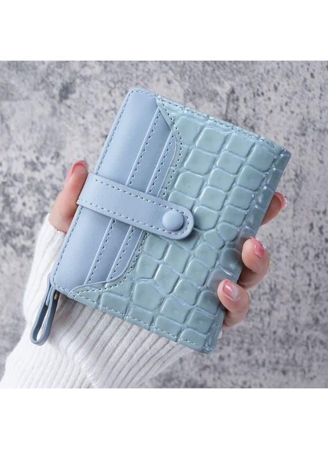 New Women's Stone Alligator Purse Buckle Short Korean Card Bag Zipper Multi-card Coin Purse Wallet