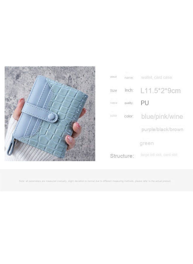 New Women's Stone Alligator Purse Buckle Short Korean Card Bag Zipper Multi-card Coin Purse Wallet