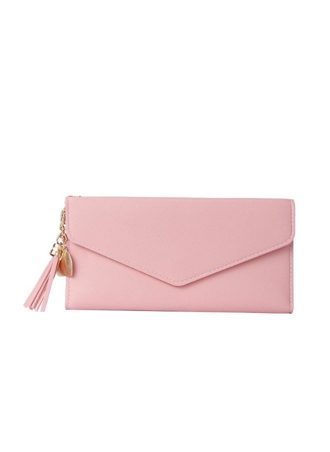 Ladies Purse Wallet PU Leather Long Women Wallet Card Holder Organiser Wallet Wristlet Clutch Wallet with Zipper Pocket Coin Purse Phone Wallet with Tassel and Pendant