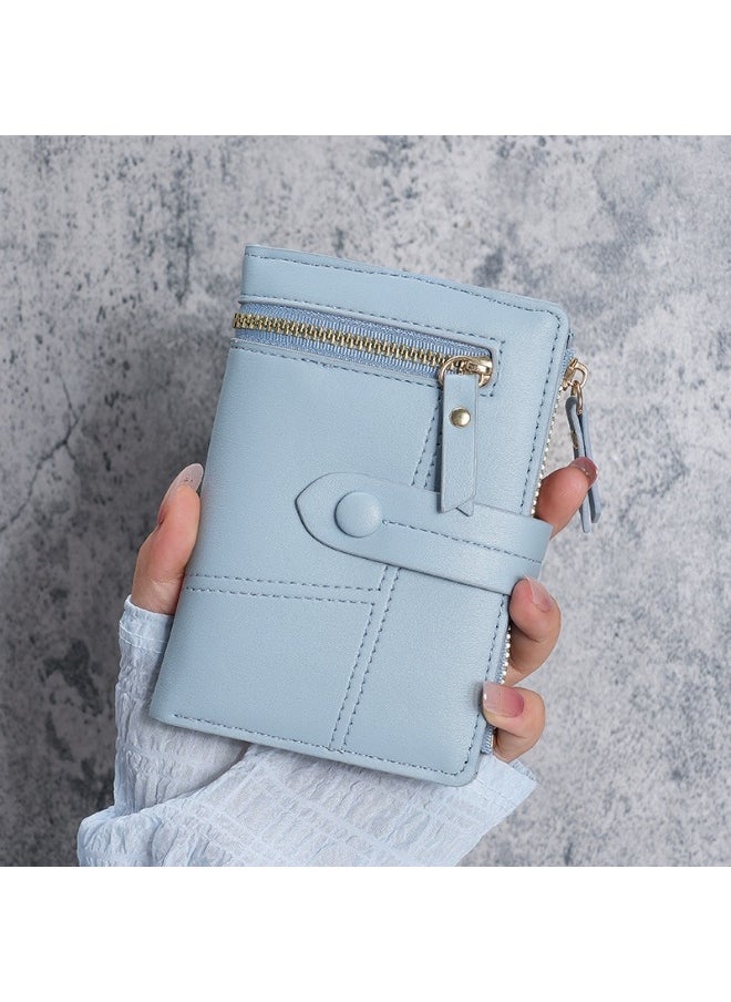 New Women's Purse PU Leather Short Zipper Purse Three Fold Wallet Card Holder Organiser