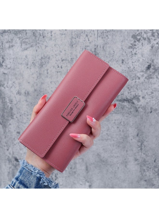 Ladies Purse Wallet PU Leather Long Women Wallet Card Holder Organiser Wallet Wristlet Clutch Wallet with Zipper Pocket Coin Purse Phone Wallet