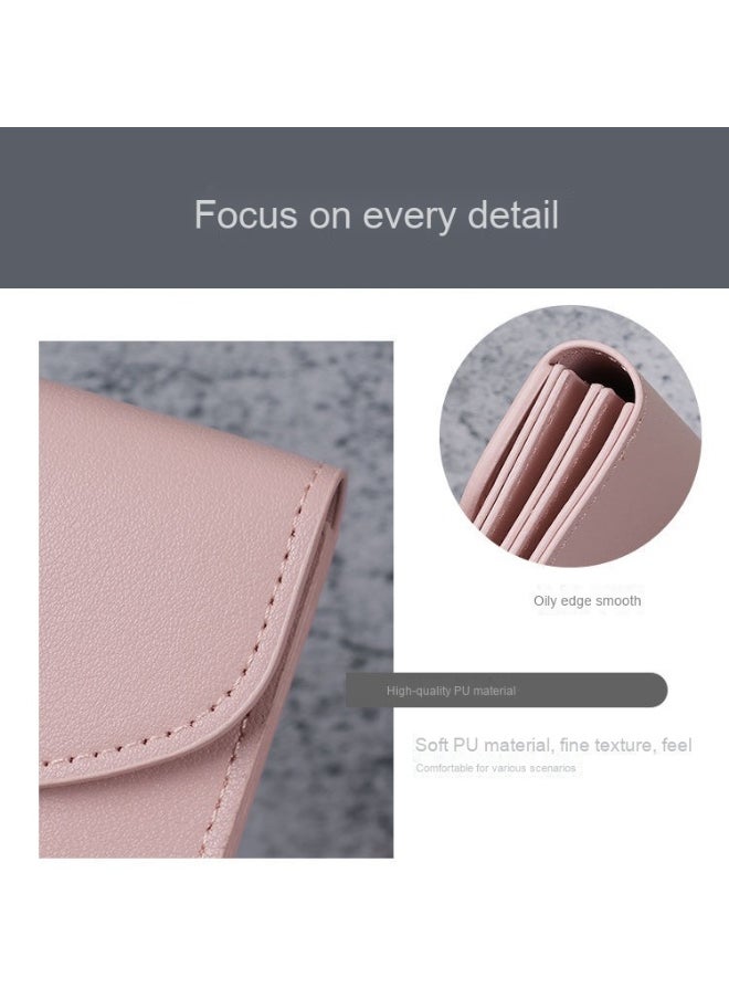 Korean ins Short Card Bag Portable Small Solid Color Simple Girl's new PU Leather Certificate Purse Wallet