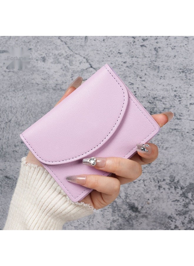 Korean ins Short Card Bag Portable Small Solid Color Simple Girl's new PU Leather Certificate Purse Wallet