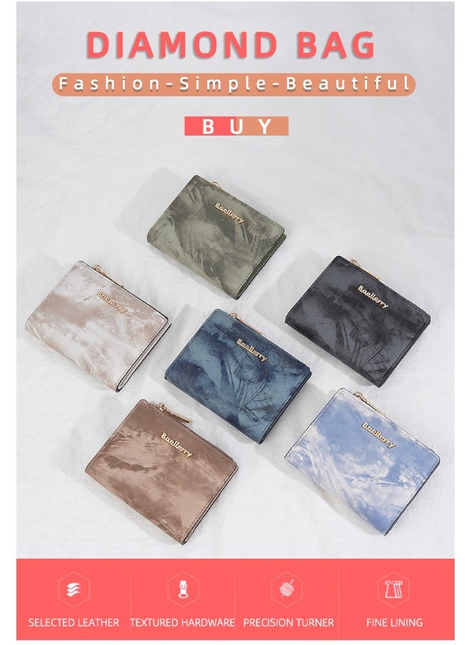 Women's Purse Short Fashion Zipper Buckle Wallet Multi-card Coin Purse Woman