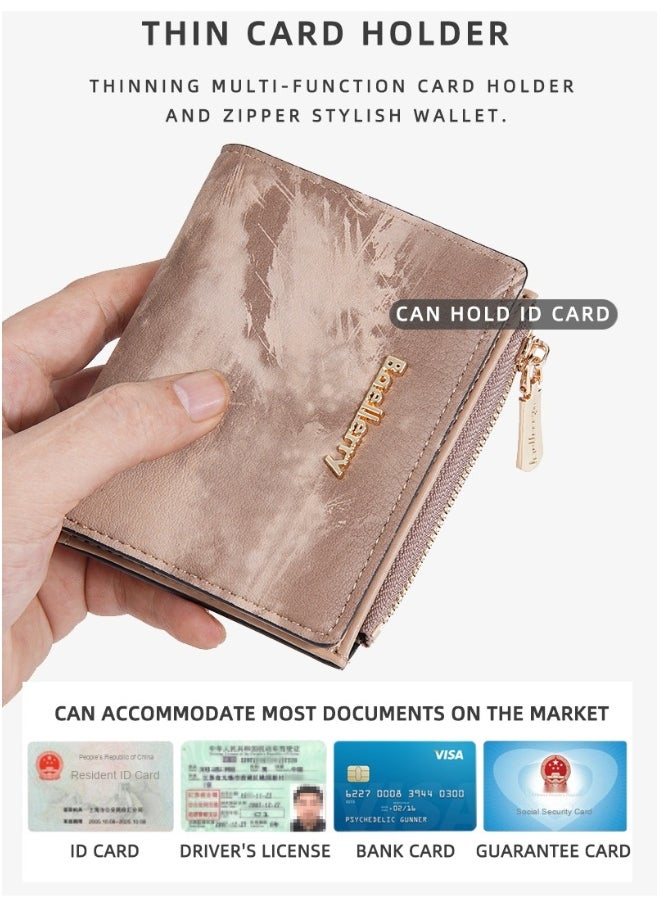 Women's Purse Short Fashion Zipper Buckle Wallet Multi-card Coin Purse Woman