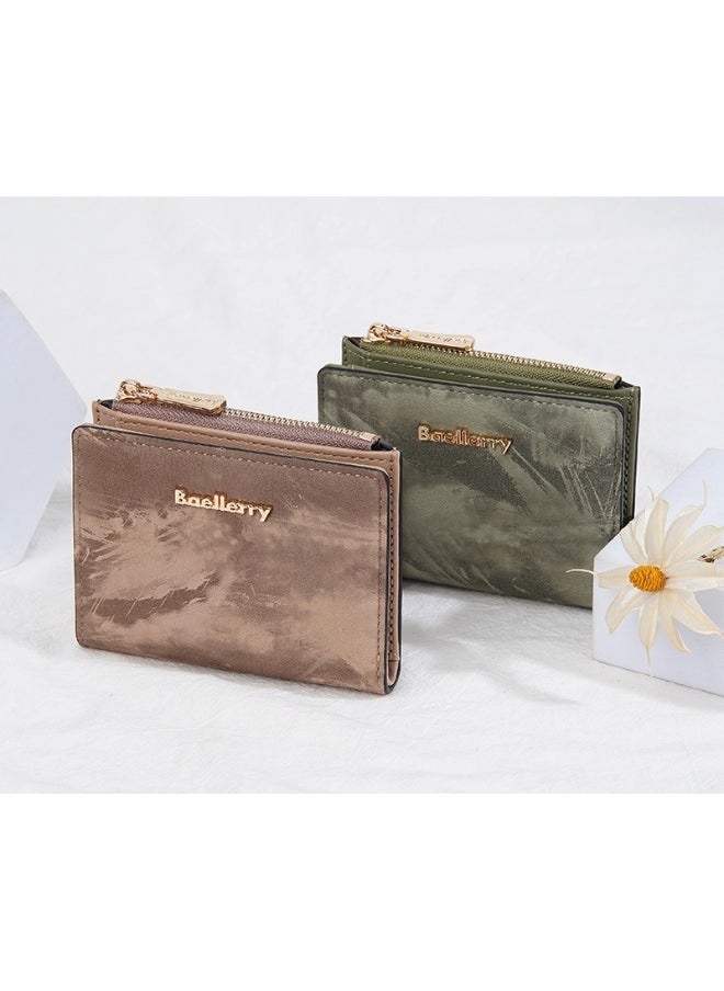 Women's Purse Short Fashion Zipper Buckle Wallet Multi-card Coin Purse Woman