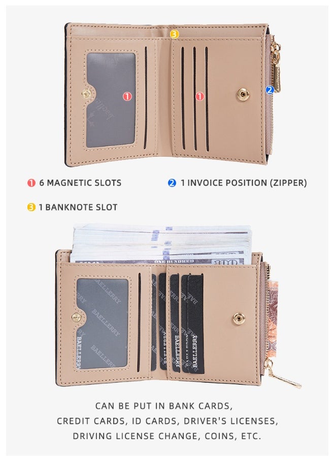Women's Purse Short Fashion Zipper Buckle Wallet Multi-card Coin Purse Woman