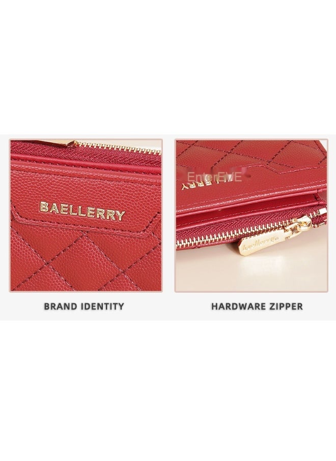 Women's Wallet Short Fashion Coin Purse Multi-card Zipper Buckle Clip Women