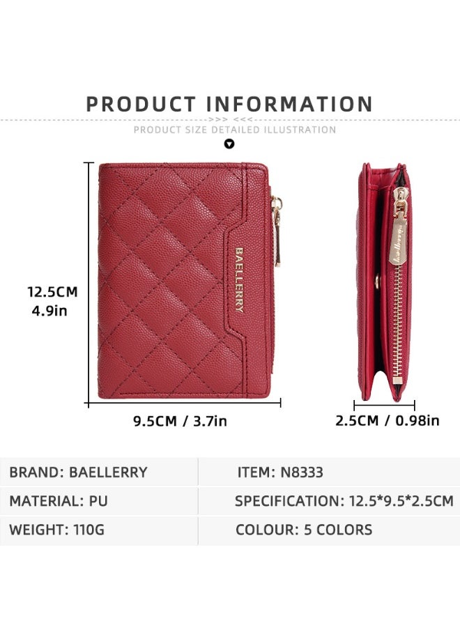 Women's Wallet Short Fashion Coin Purse Multi-card Zipper Buckle Clip Women