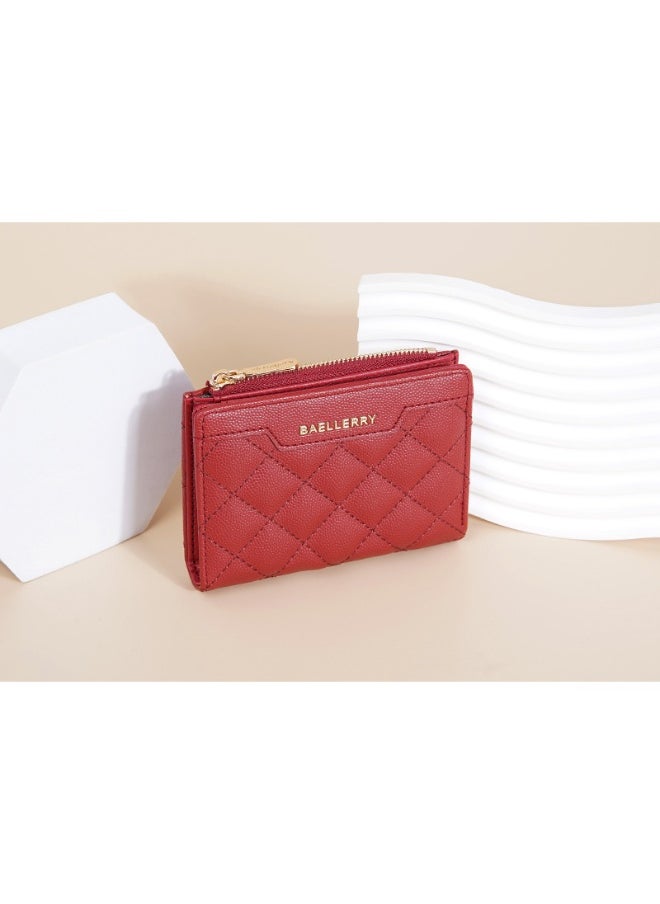 Women's Wallet Short Fashion Coin Purse Multi-card Zipper Buckle Clip Women