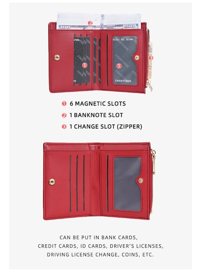 Women's Wallet Short Fashion Coin Purse Multi-card Zipper Buckle Clip Women