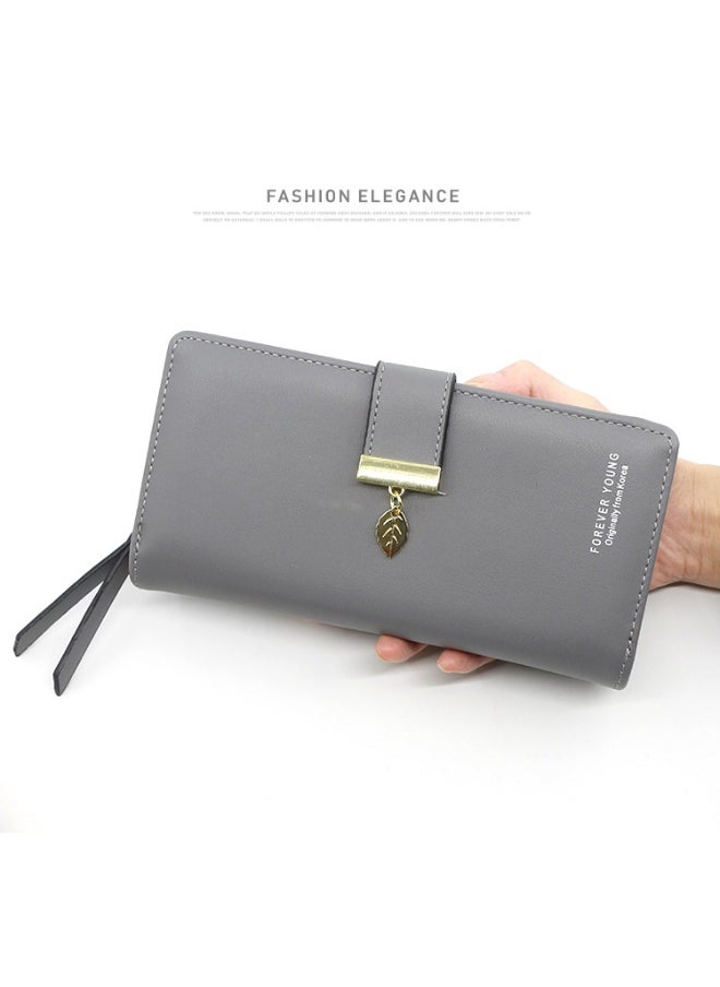 Stylish Women's Money Clip Large Banknote Slot Card Bag Photo Slot Phone Bag Clutch Bag Coin Purse Women's Zipper Bag